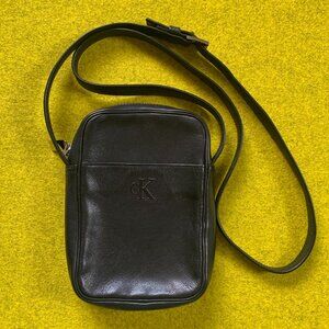 Calvin Klein - CK - Black Leather Crossbody Purse/Handbag